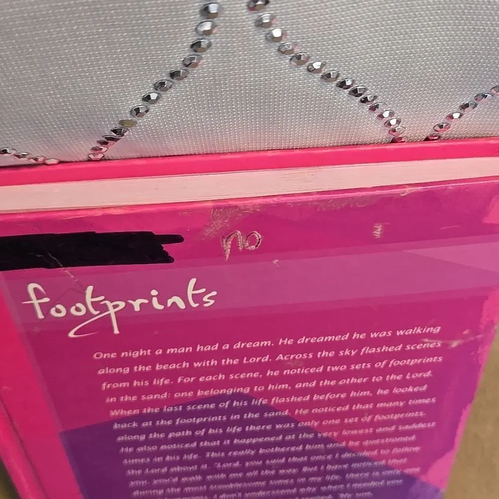 Footprints journal hardcover Inspiration Book jot notes pink and colorful pages